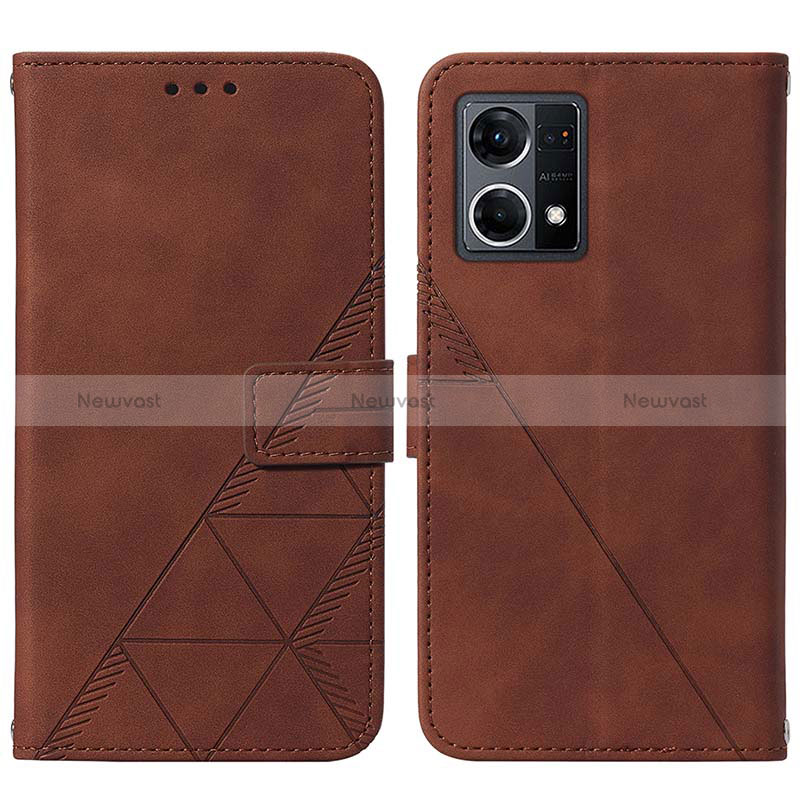 Leather Case Stands Flip Cover Holder Y01B for Oppo Reno8 4G