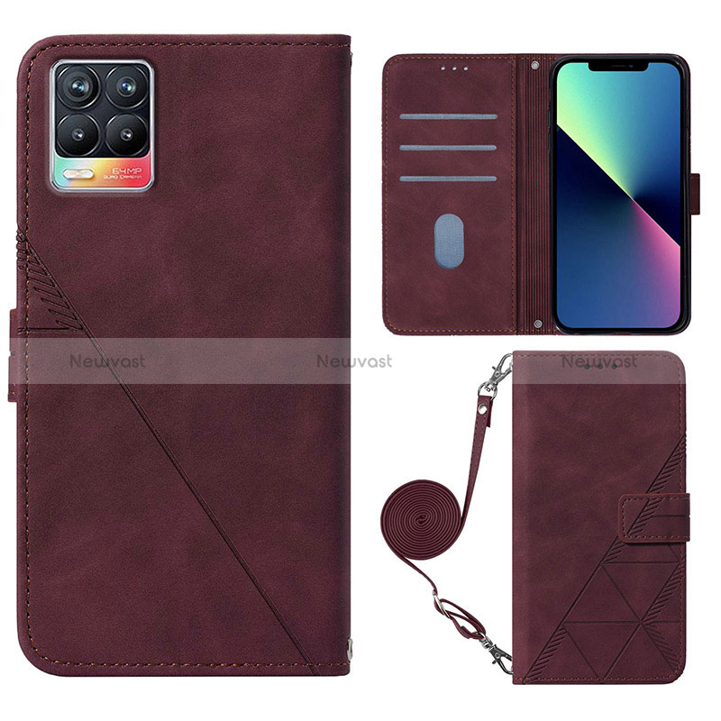 Leather Case Stands Flip Cover Holder Y01B for Realme 8 4G