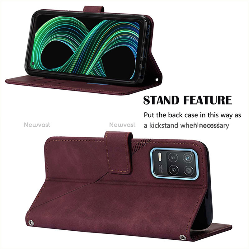 Leather Case Stands Flip Cover Holder Y01B for Realme 8 5G