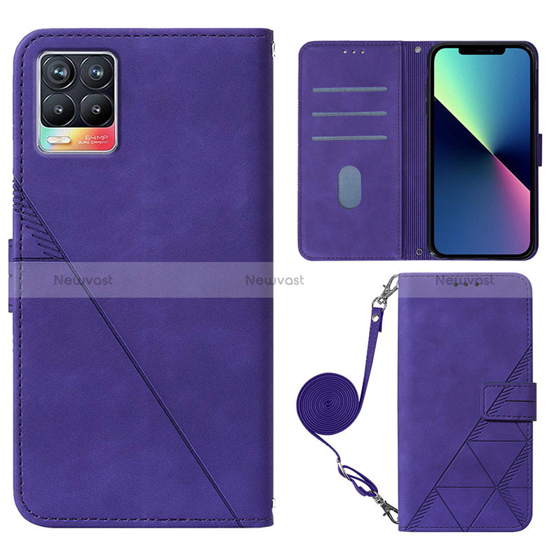 Leather Case Stands Flip Cover Holder Y01B for Realme 8 Pro