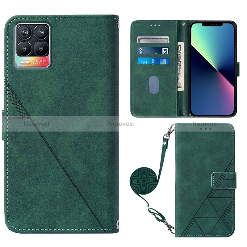 Leather Case Stands Flip Cover Holder Y01B for Realme 8 Pro