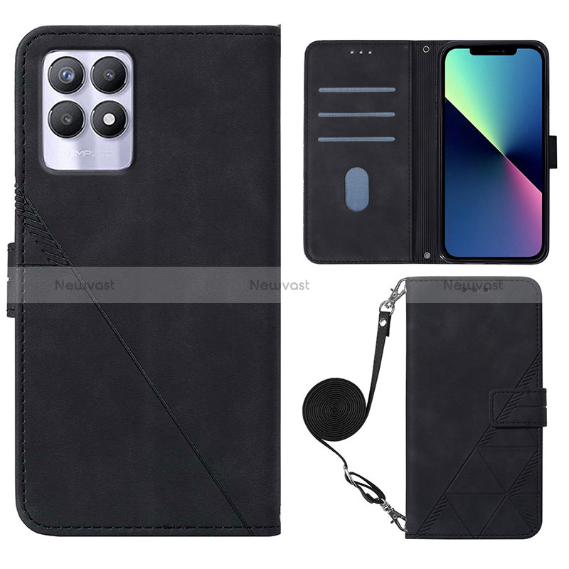 Leather Case Stands Flip Cover Holder Y01B for Realme 8i