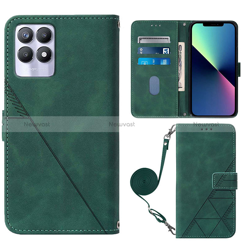 Leather Case Stands Flip Cover Holder Y01B for Realme 8i