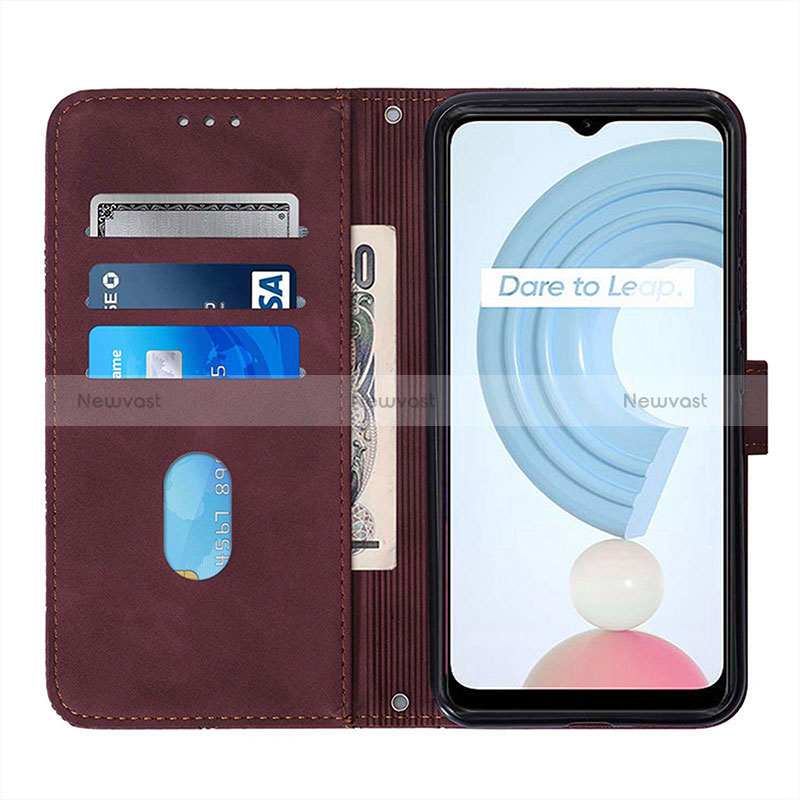 Leather Case Stands Flip Cover Holder Y01B for Realme C21Y