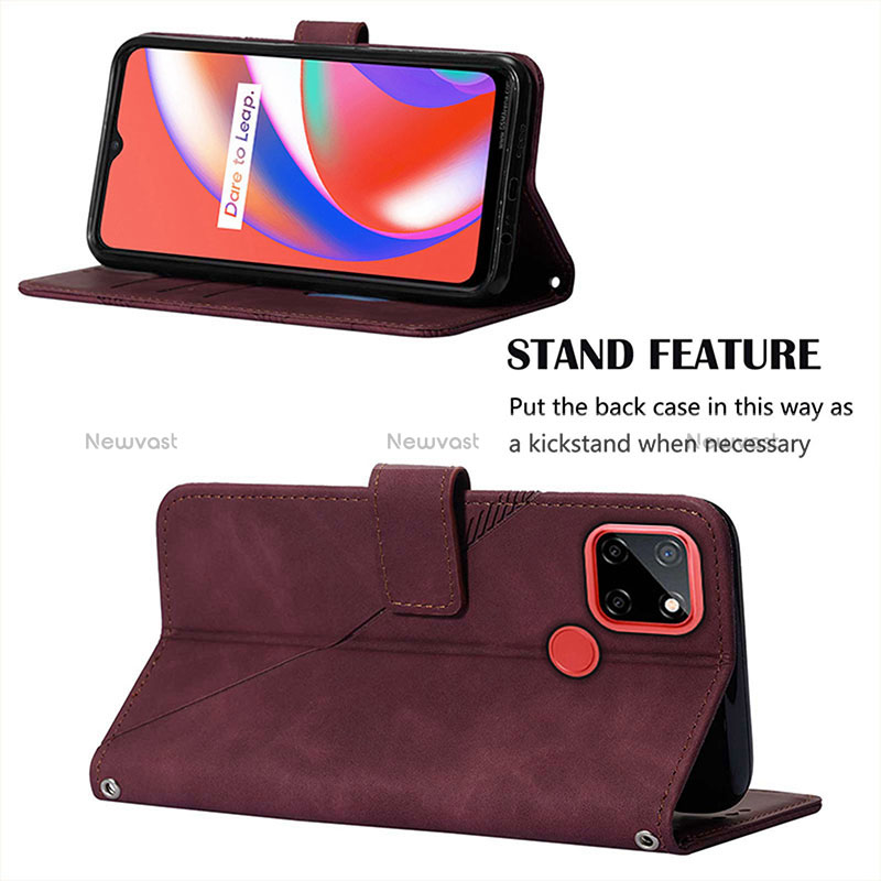 Leather Case Stands Flip Cover Holder Y01B for Realme C25