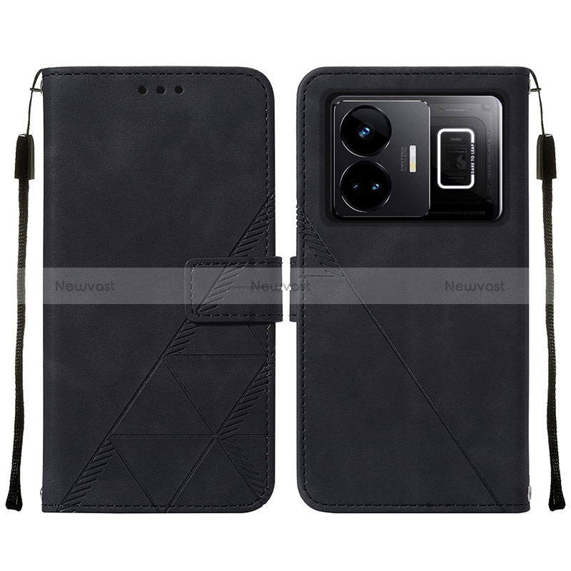 Leather Case Stands Flip Cover Holder Y01B for Realme GT Neo5 240W 5G Black