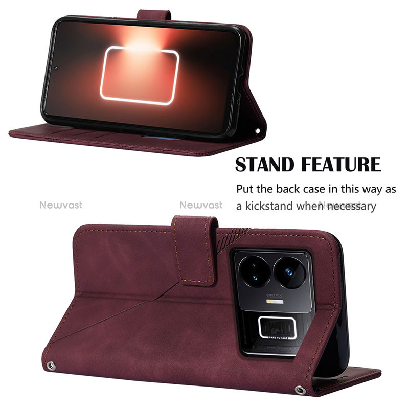 Leather Case Stands Flip Cover Holder Y01B for Realme GT Neo6 5G