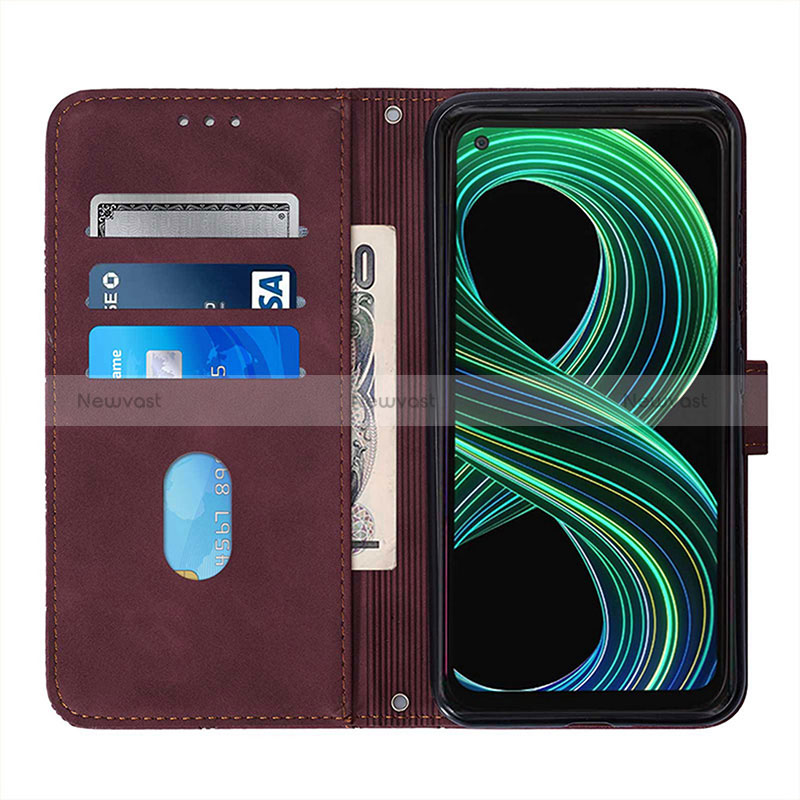 Leather Case Stands Flip Cover Holder Y01B for Realme Q3 5G