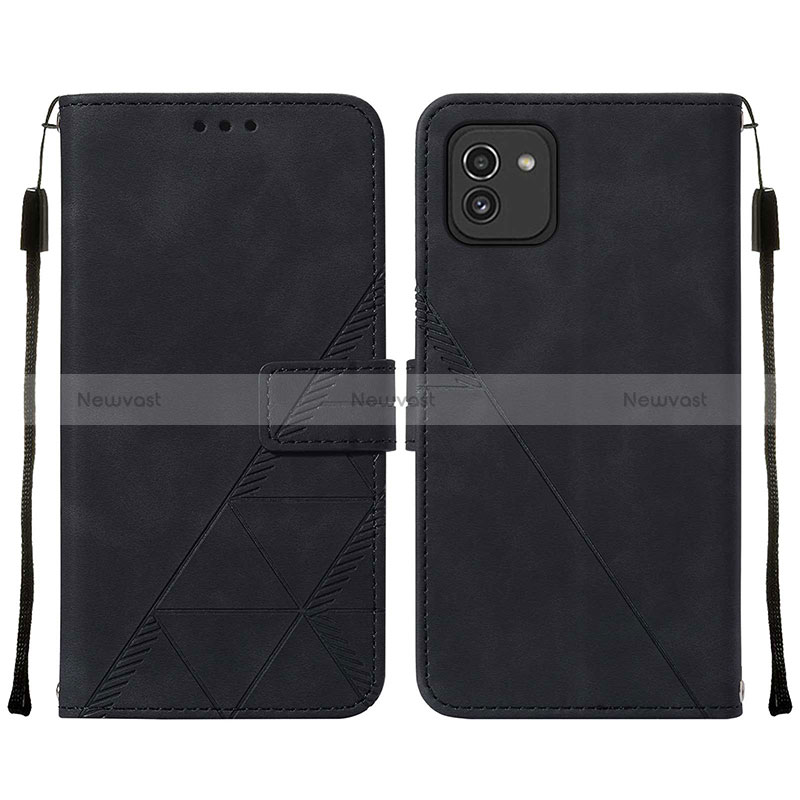 Leather Case Stands Flip Cover Holder Y01B for Samsung Galaxy A03