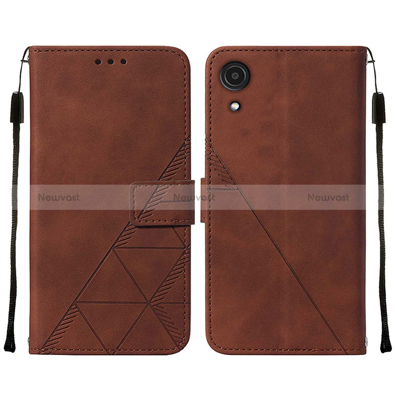 Leather Case Stands Flip Cover Holder Y01B for Samsung Galaxy A03 Core