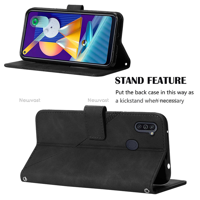 Leather Case Stands Flip Cover Holder Y01B for Samsung Galaxy A11