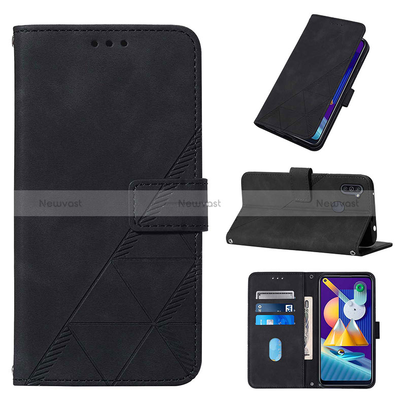 Leather Case Stands Flip Cover Holder Y01B for Samsung Galaxy A11