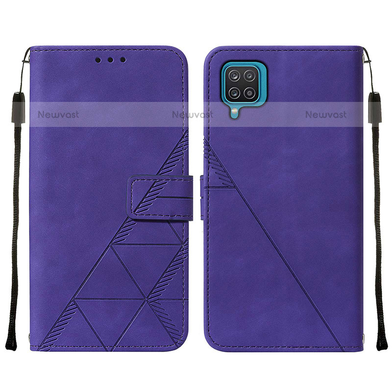 Leather Case Stands Flip Cover Holder Y01B for Samsung Galaxy A12