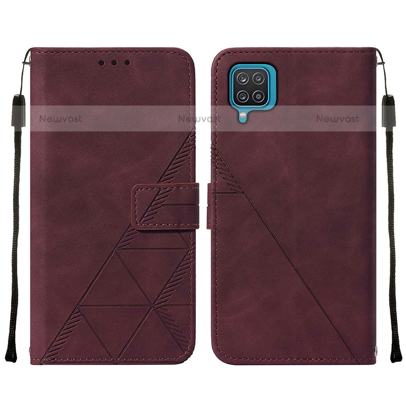 Leather Case Stands Flip Cover Holder Y01B for Samsung Galaxy A12