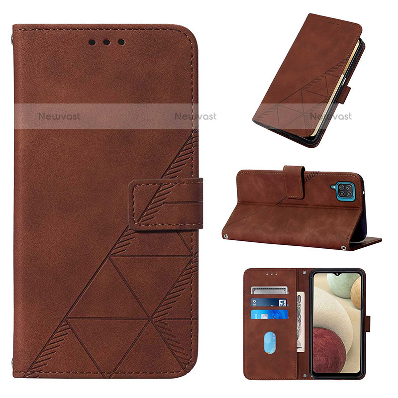 Leather Case Stands Flip Cover Holder Y01B for Samsung Galaxy A12