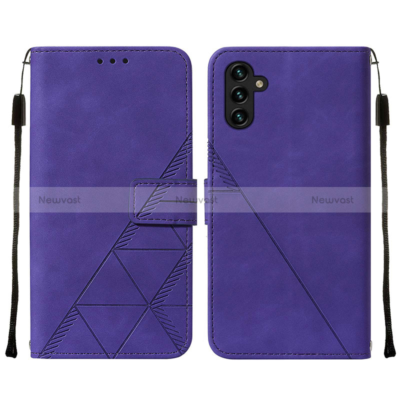 Leather Case Stands Flip Cover Holder Y01B for Samsung Galaxy A13 5G Purple