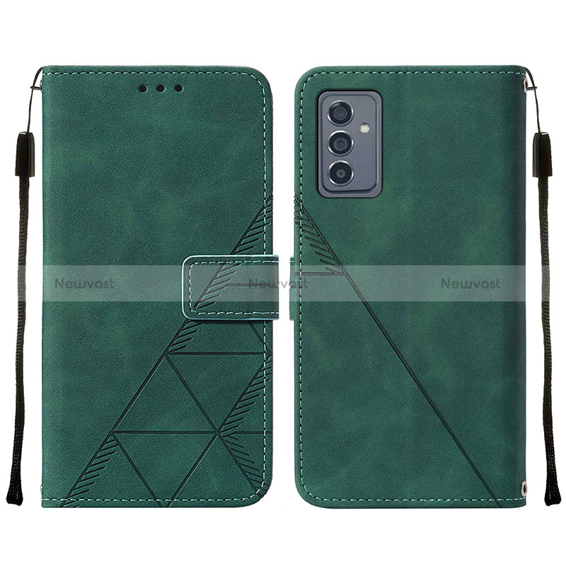 Leather Case Stands Flip Cover Holder Y01B for Samsung Galaxy A15 5G Green