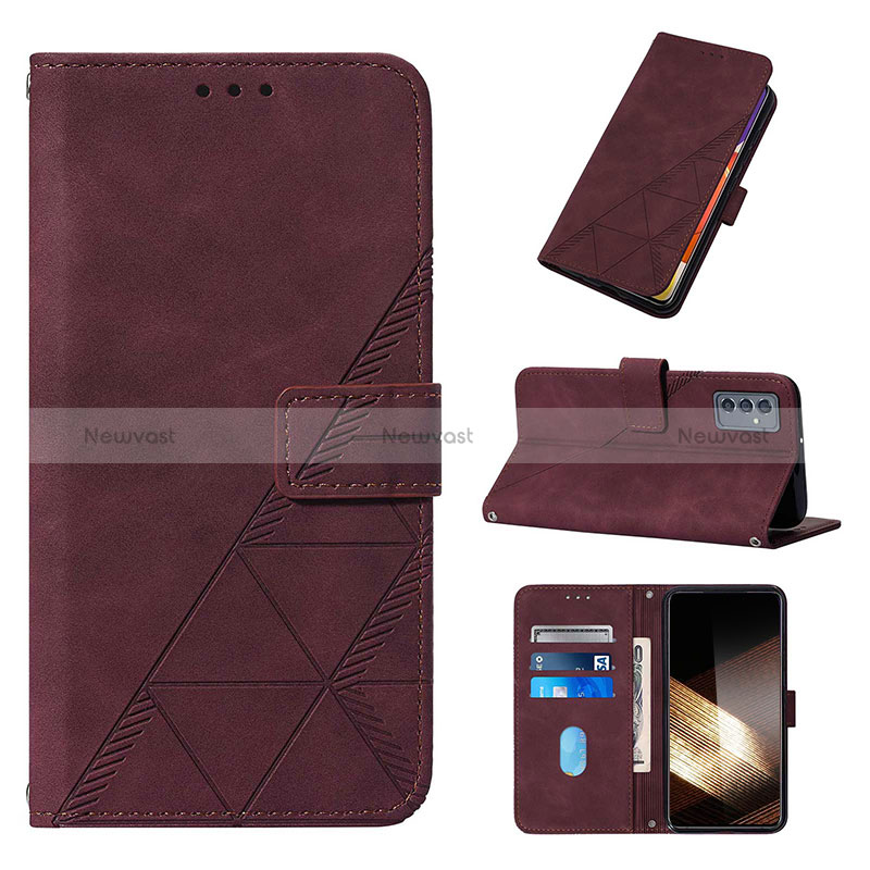 Leather Case Stands Flip Cover Holder Y01B for Samsung Galaxy A15 LTE