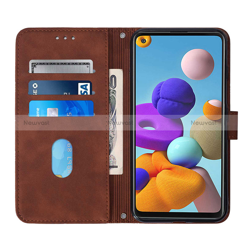 Leather Case Stands Flip Cover Holder Y01B for Samsung Galaxy A21s