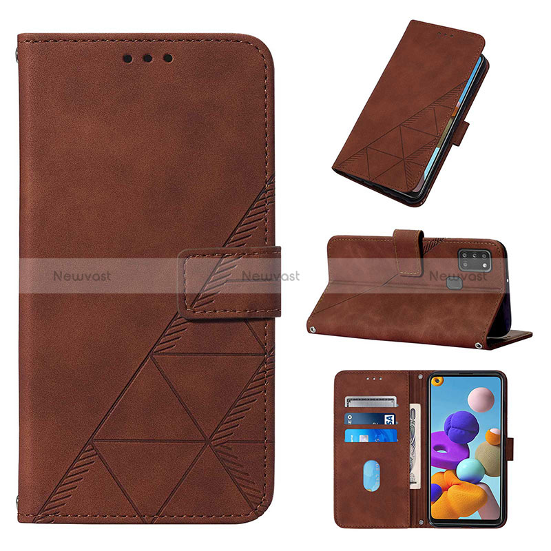 Leather Case Stands Flip Cover Holder Y01B for Samsung Galaxy A21s