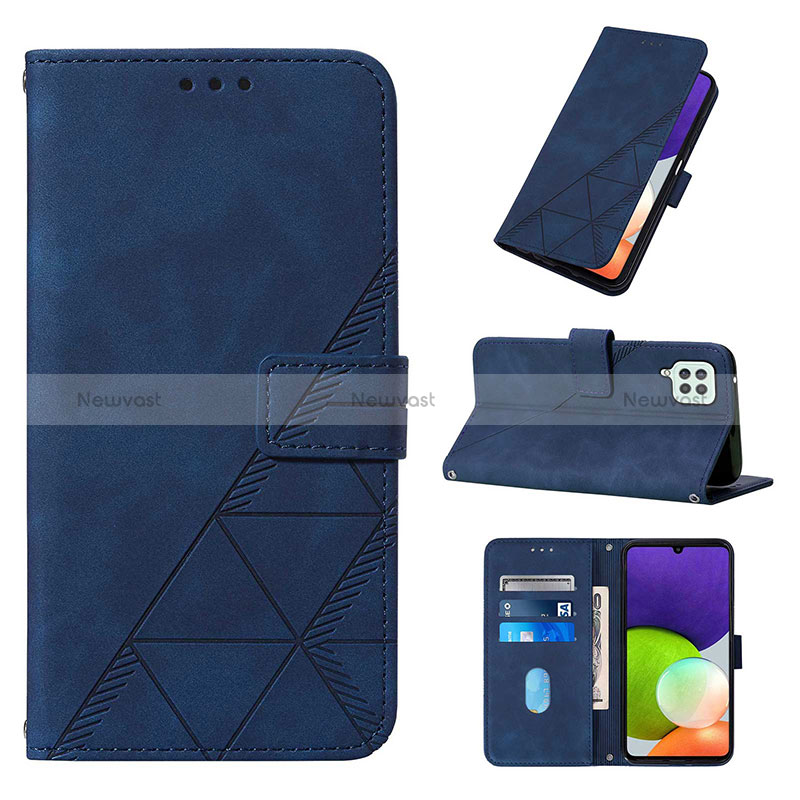 Leather Case Stands Flip Cover Holder Y01B for Samsung Galaxy A22 4G