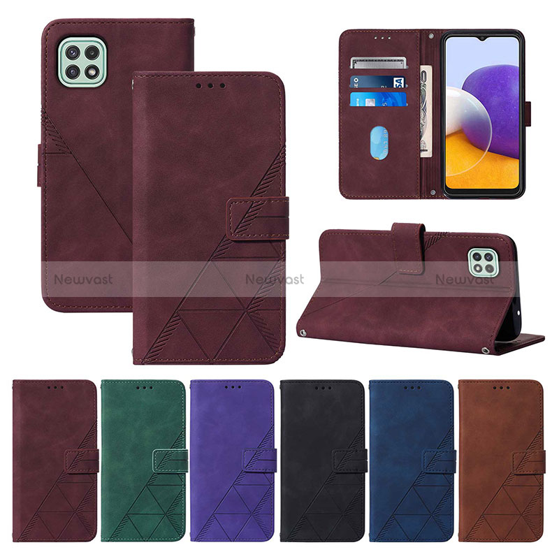 Leather Case Stands Flip Cover Holder Y01B for Samsung Galaxy A22 5G