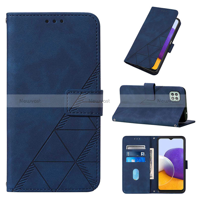 Leather Case Stands Flip Cover Holder Y01B for Samsung Galaxy A22 5G