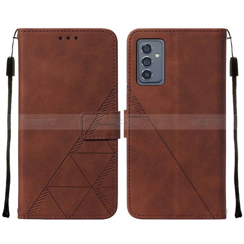 Leather Case Stands Flip Cover Holder Y01B for Samsung Galaxy A24 4G Brown