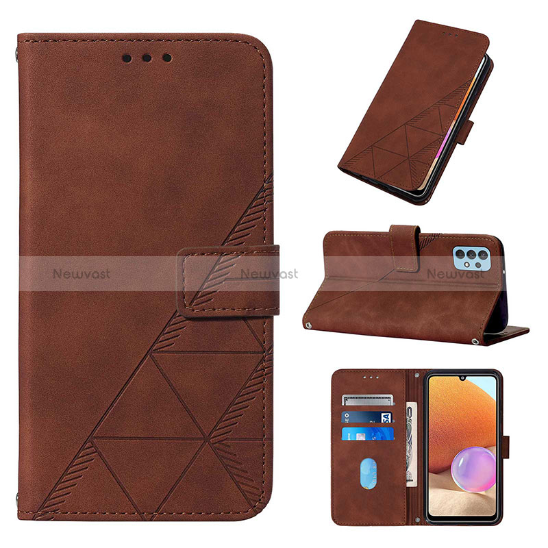 Leather Case Stands Flip Cover Holder Y01B for Samsung Galaxy A32 4G