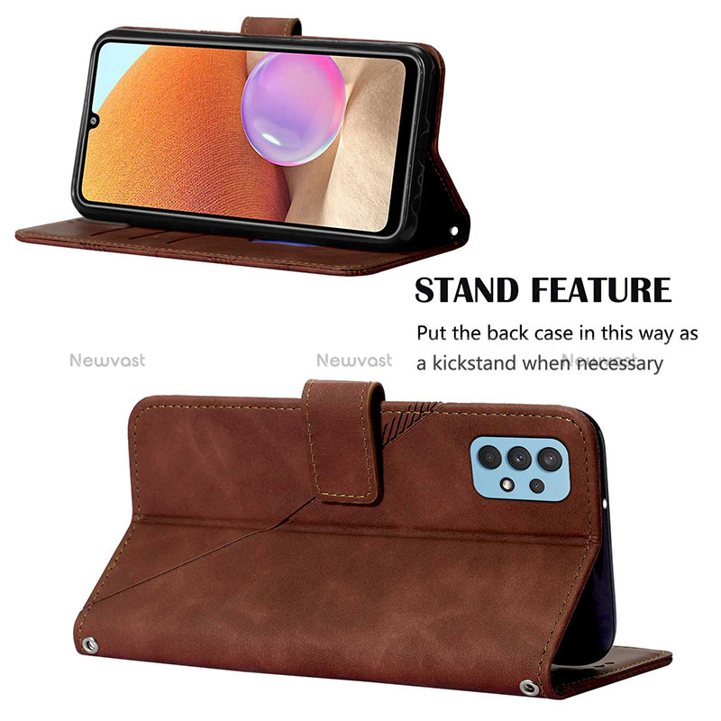 Leather Case Stands Flip Cover Holder Y01B for Samsung Galaxy A32 4G