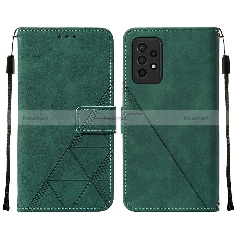 Leather Case Stands Flip Cover Holder Y01B for Samsung Galaxy A33 5G Green