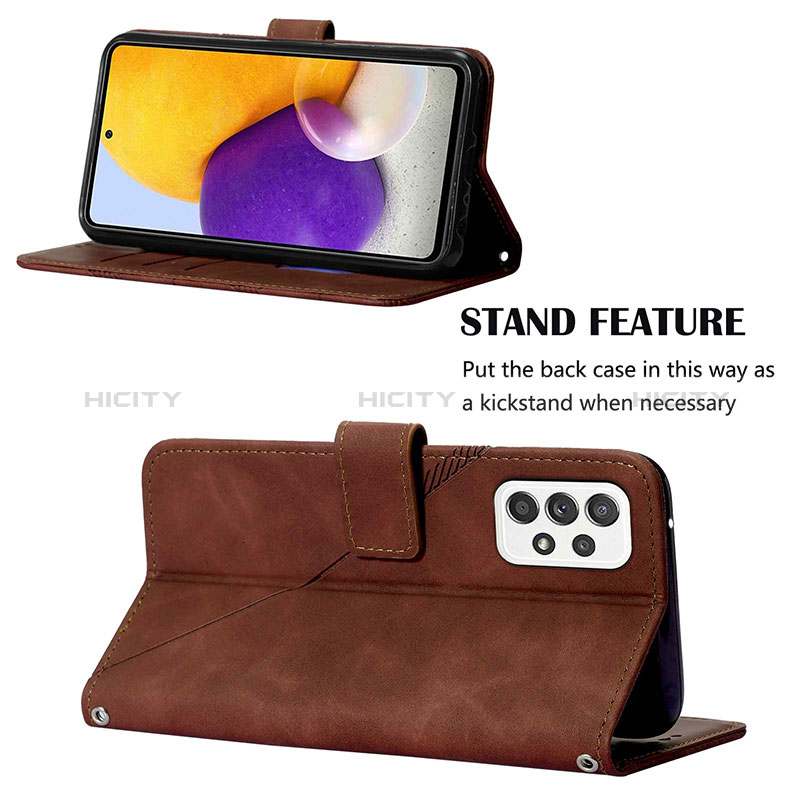 Leather Case Stands Flip Cover Holder Y01B for Samsung Galaxy A72 5G