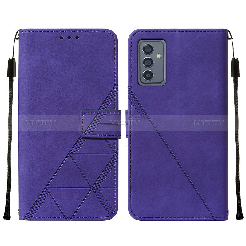 Leather Case Stands Flip Cover Holder Y01B for Samsung Galaxy A82 5G Purple