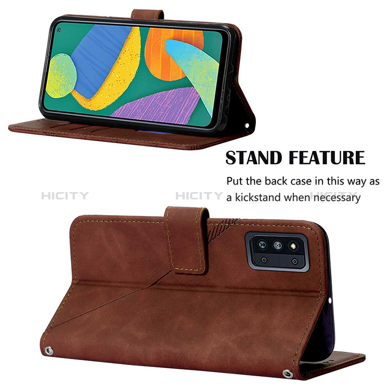 Leather Case Stands Flip Cover Holder Y01B for Samsung Galaxy F52 5G