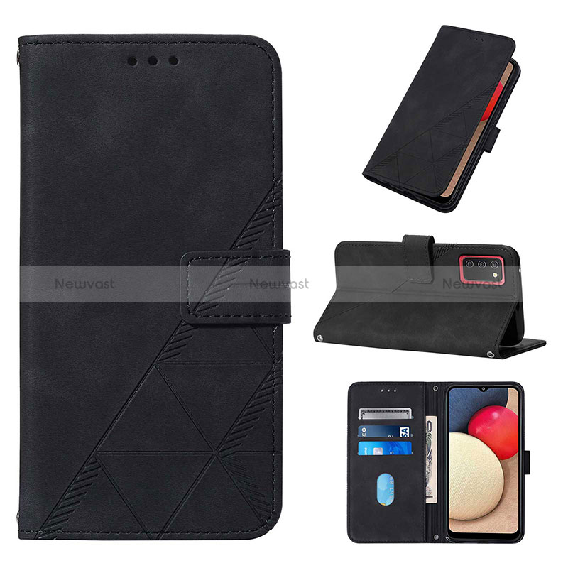 Leather Case Stands Flip Cover Holder Y01B for Samsung Galaxy M02s