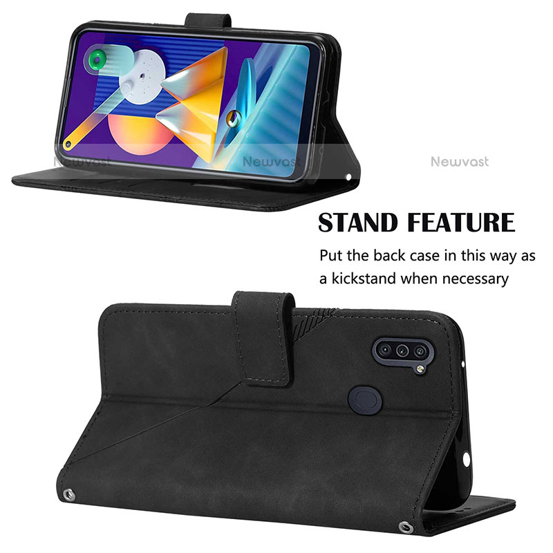 Leather Case Stands Flip Cover Holder Y01B for Samsung Galaxy M11