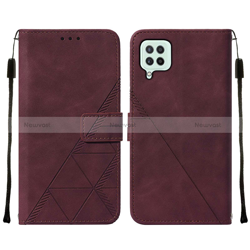 Leather Case Stands Flip Cover Holder Y01B for Samsung Galaxy M22 4G