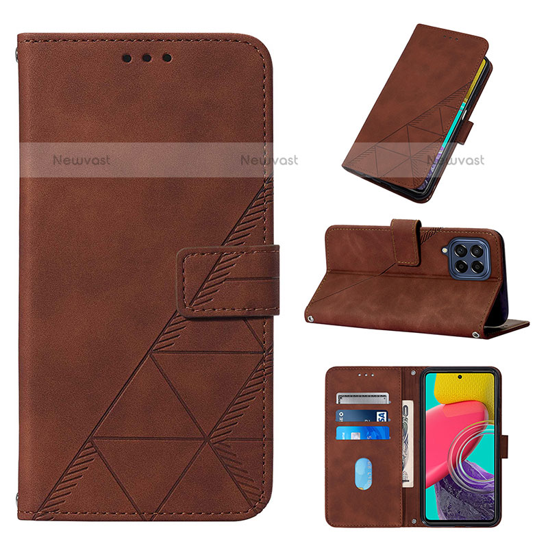 Leather Case Stands Flip Cover Holder Y01B for Samsung Galaxy M33 5G