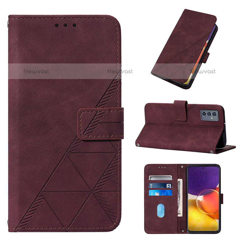 Leather Case Stands Flip Cover Holder Y01B for Samsung Galaxy Quantum2 5G