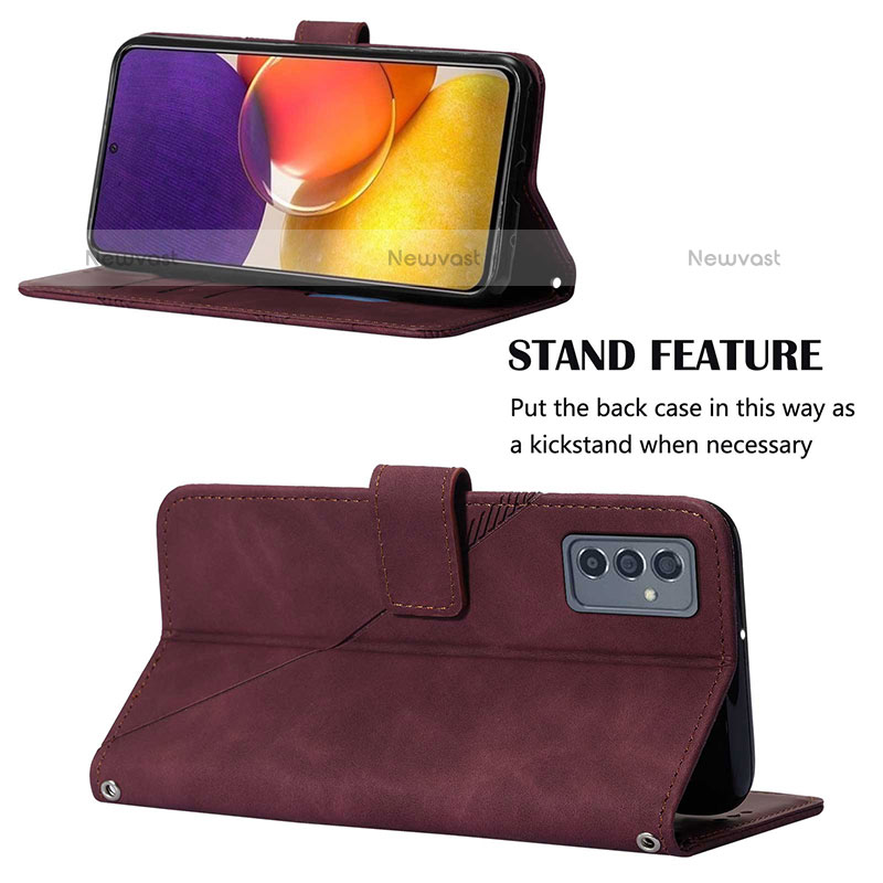 Leather Case Stands Flip Cover Holder Y01B for Samsung Galaxy Quantum2 5G