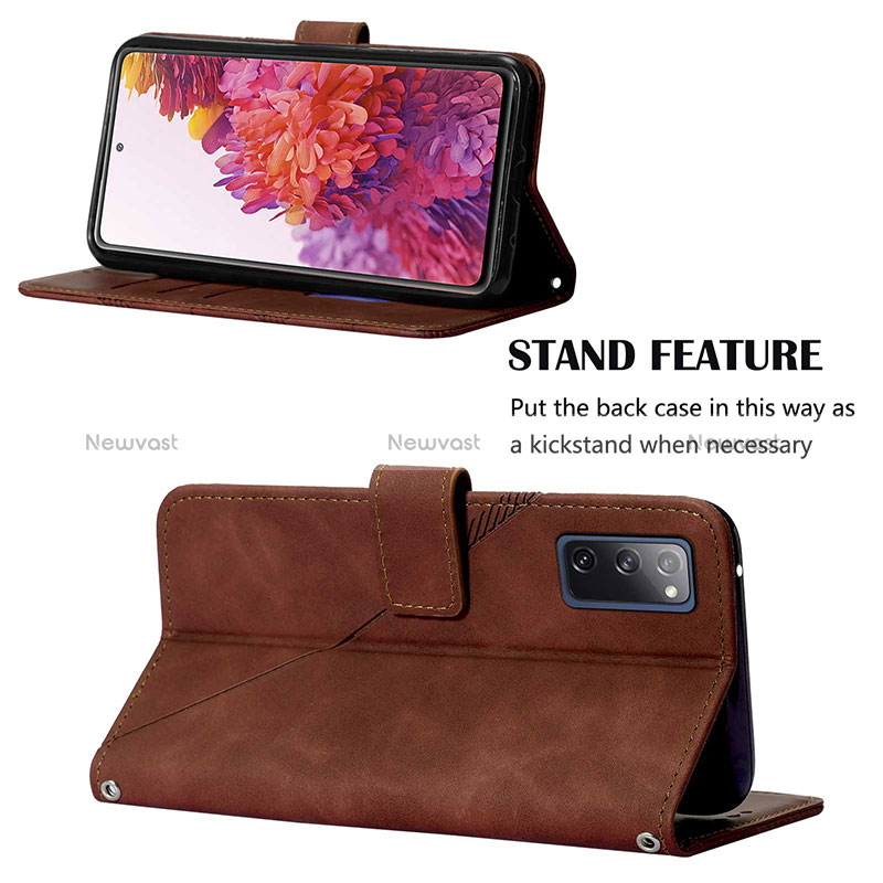 Leather Case Stands Flip Cover Holder Y01B for Samsung Galaxy S20 Lite 5G