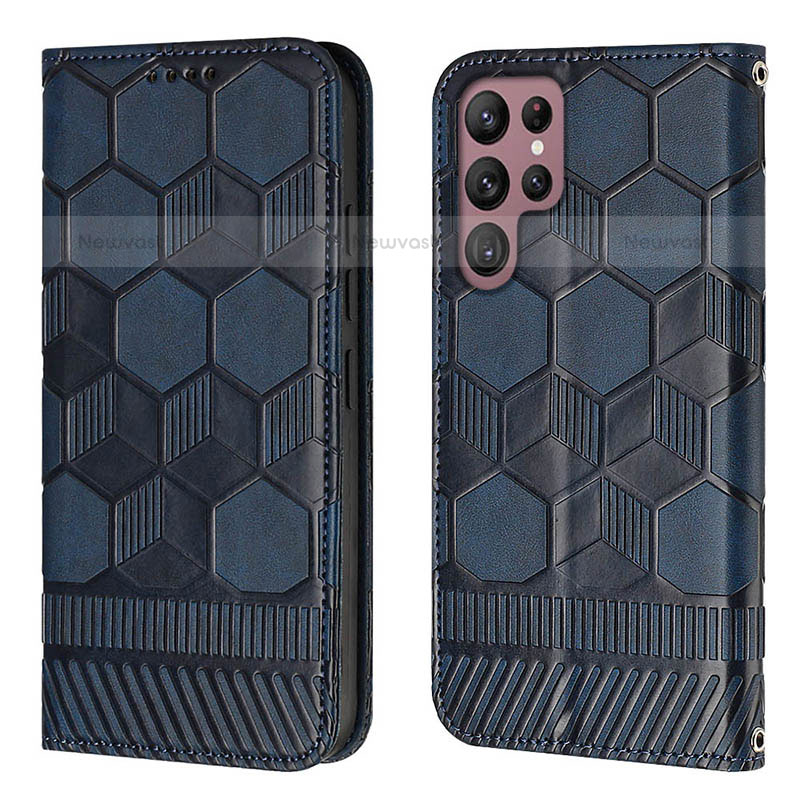 Leather Case Stands Flip Cover Holder Y01B for Samsung Galaxy S21 Ultra 5G