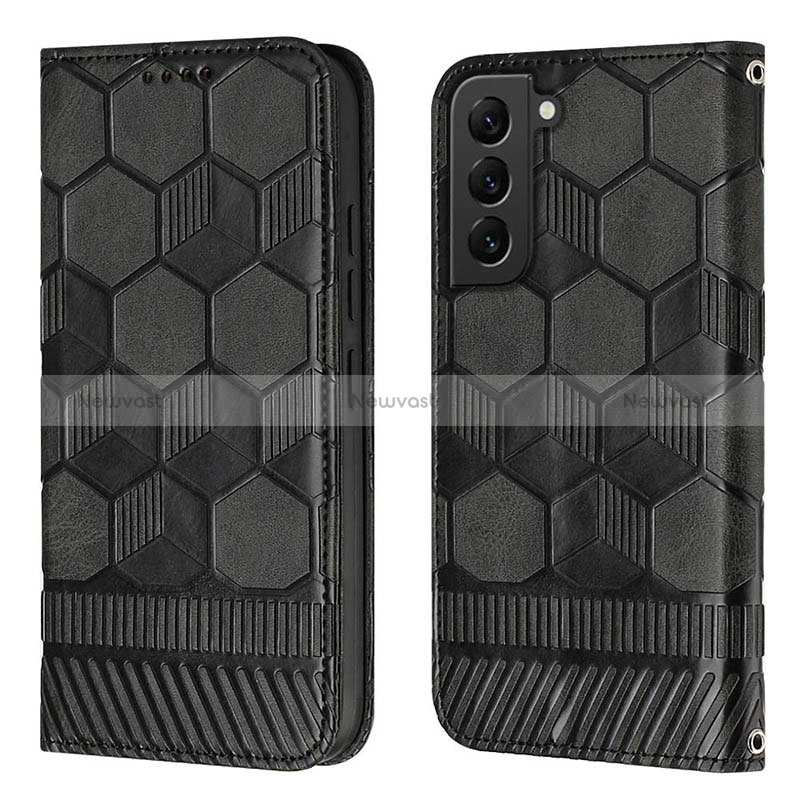 Leather Case Stands Flip Cover Holder Y01B for Samsung Galaxy S24 5G Black