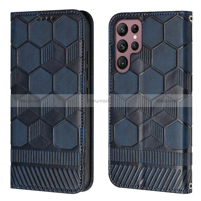 Leather Case Stands Flip Cover Holder Y01B for Samsung Galaxy S24 Ultra 5G