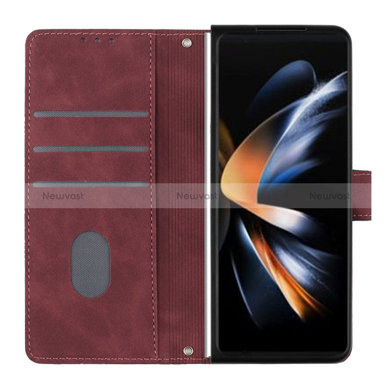 Leather Case Stands Flip Cover Holder Y01B for Samsung Galaxy Z Fold5 5G