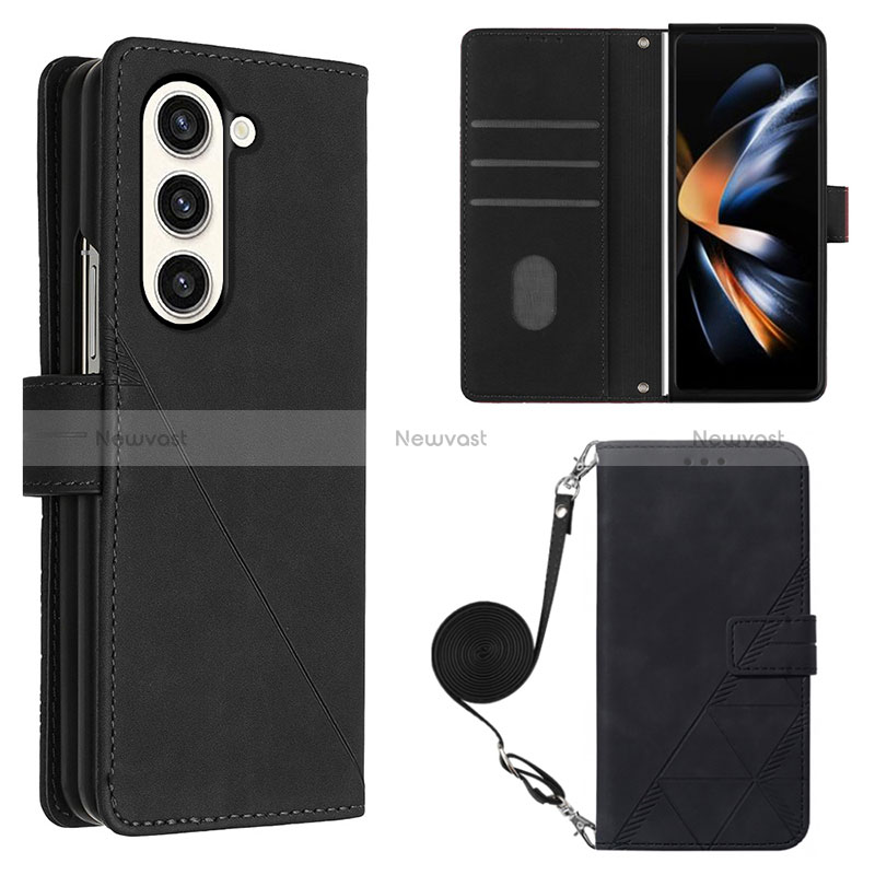 Leather Case Stands Flip Cover Holder Y01B for Samsung Galaxy Z Fold5 5G