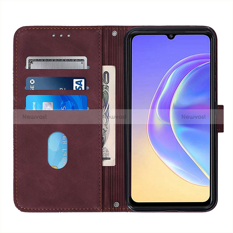 Leather Case Stands Flip Cover Holder Y01B for Vivo iQOO U3 5G