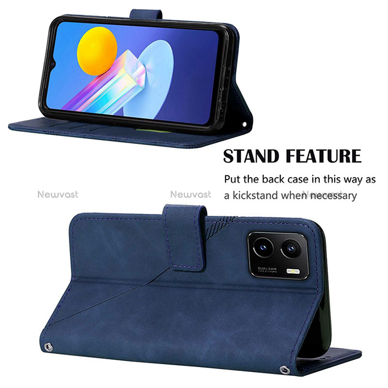 Leather Case Stands Flip Cover Holder Y01B for Vivo iQOO U5x