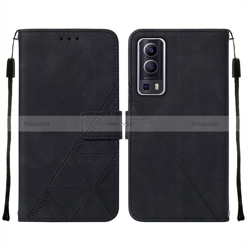 Leather Case Stands Flip Cover Holder Y01B for Vivo iQOO Z3 5G Black