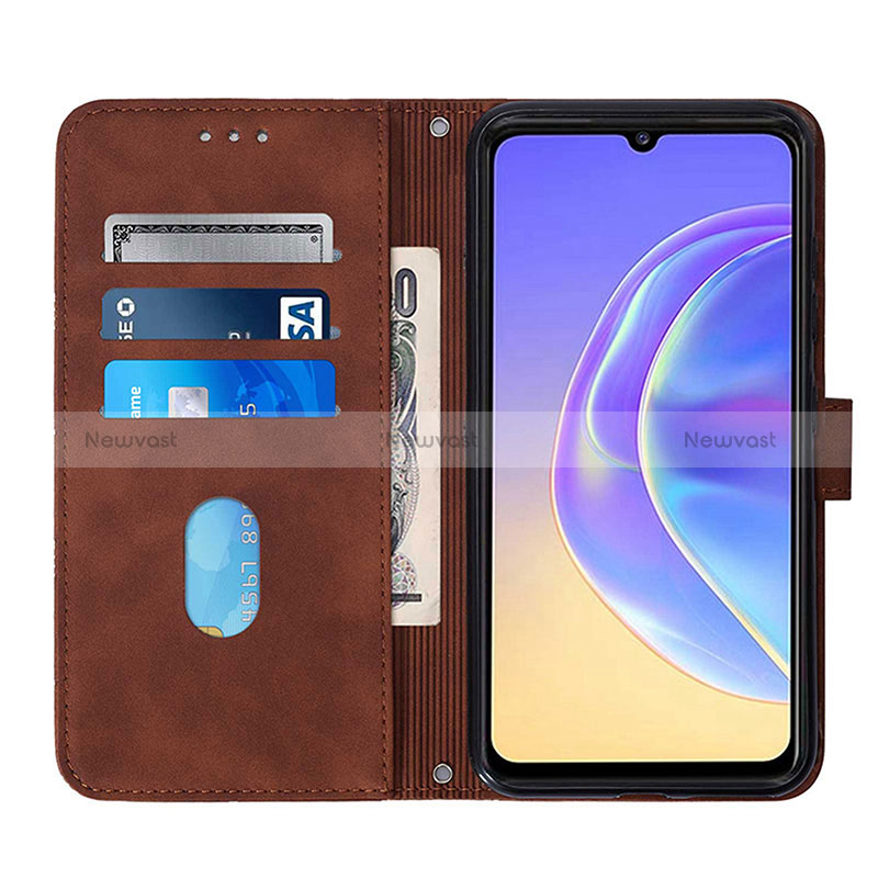 Leather Case Stands Flip Cover Holder Y01B for Vivo V21e 5G